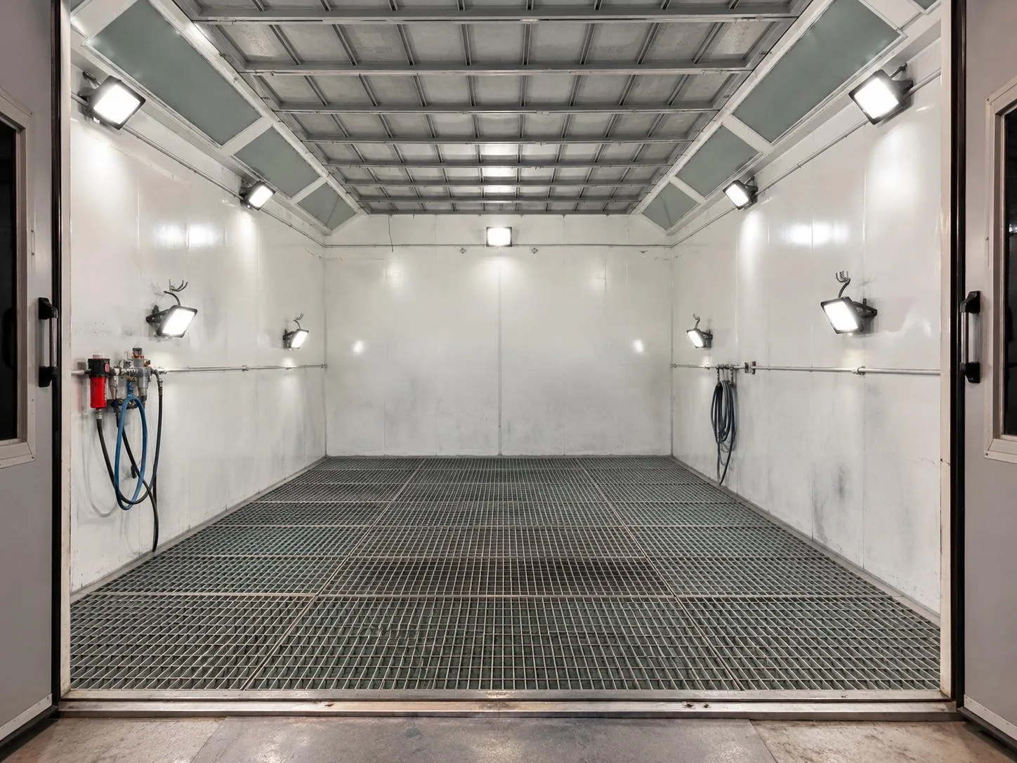Cabine de peinture de la Carrosserie des Graviers à Saulx-les-Chartreux